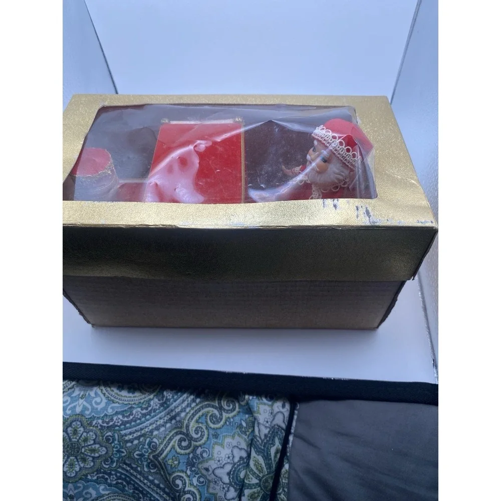 Vtg 1950S Mcm Santa Claus Made In Japan Locomotive Train Music Box Rare Orig Box